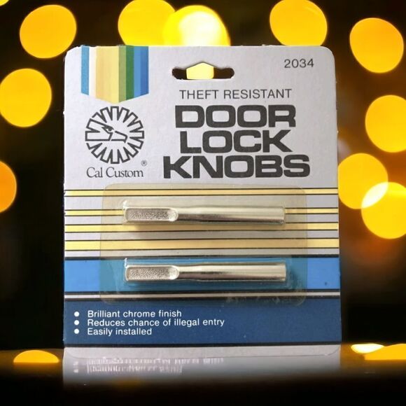Car Door Anti Theft Knob Lock Cal Custom Replacements Silver Tone Universal New - Picture 8 of 12